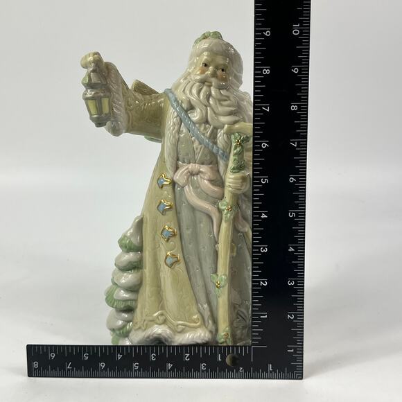 Vintage Christmas Delights Porcelain Santa Table Piece With Gold Trim 10.5” Tall - Picture 7 of 9